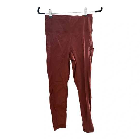 Athleta Trekkie Hybrid Crop Tight Cognac Brown Size 2 - Picture 4 of 9